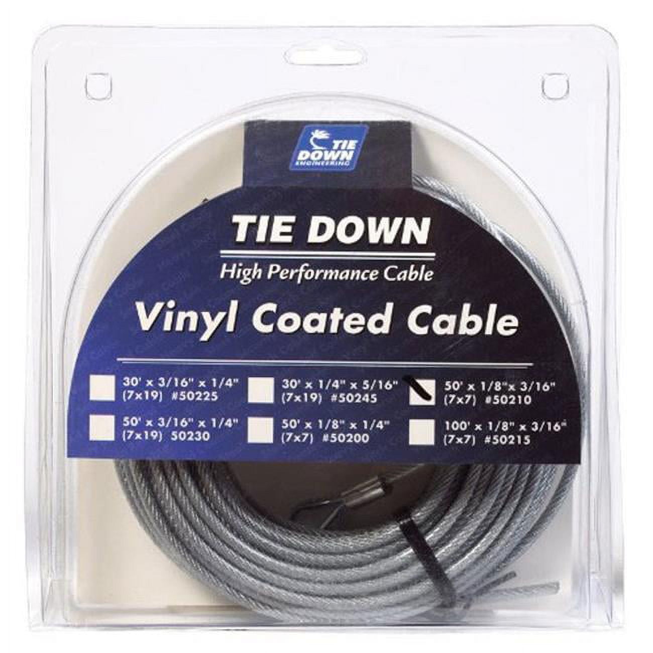 Tie Down Engineering 50210 Pre Cut Vinyl Coated Cable 50' Long