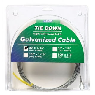 Tie Down Engineering Galvanized Galvanized Steel 1/16 in. D X 50 ft. L Aircraft Cable Tie Down Engineering Galvanized Galvanized Steel 1/16 in. D X 50 ft. L Aircraft Cable
