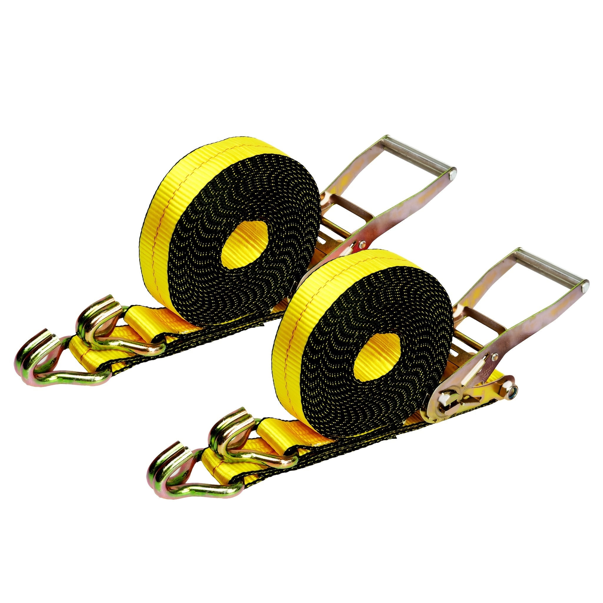 Tie-Down Ratchet Straps Heavy-Duty J Hook Trailer Strap, (Pack of 2 ...