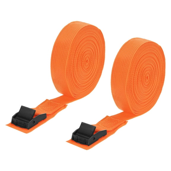 Tie Down Straps, 2Pcs Adjustable Buckle Lashing Straps, 700x2.5cm Cinch Strap (Orange)