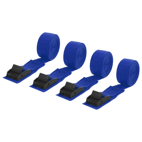 Tie Down Straps, 4Pcs Adjustable Buckle Lashing Straps, 200x2.5cm Cinch Strap (Dark Blue)