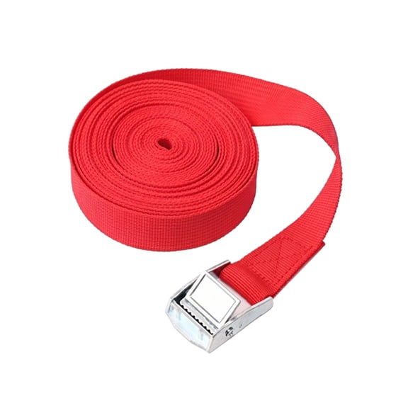 Tie Down Straps Cam Buckle Straps 1 Inch Nylon Webbing 16.4 Feet Heavy Duty Straps Red Single Pack