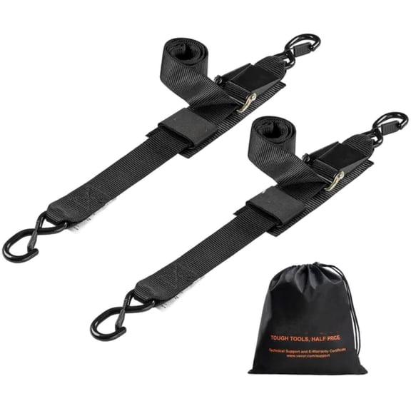 Tie-Down Straps Heavy Duty 1500 Lbs Break Strength 2 Pack 2 In X 4 Ft