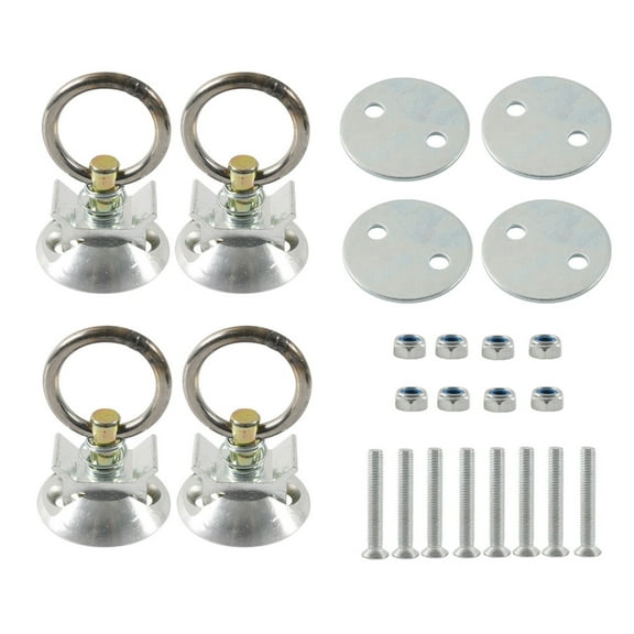 Tie Down Systems L Track Tie Down Set with Round Rings for Truck Beds to Tie Down Motorcycle Tie Down Anchors Point Set
