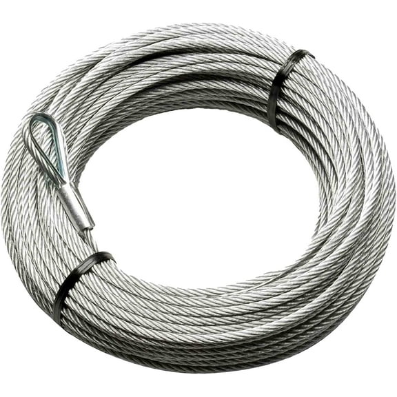 Tie Down TranzSporter Stainless Steel Replacement Cable For 200 and 250 Pound Shingle Elevator Platform Hoist with Braided Eyelet End, 100 Foot Spool