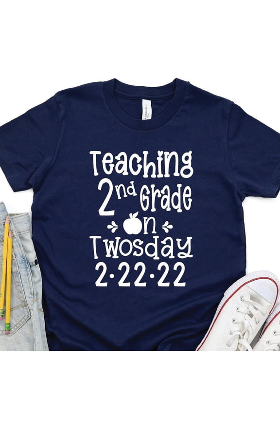 Tie Dye 2nd Grade Teacher Shirt, Tuesday 2-22-22 Shirt,Teaching 2nd Grade on Twosday Shirt, Funny Twosday Shirt, 2nd Grade Teacher Gifts