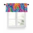 thumbnail image 1 of Tie-Dye Art Valances for Windows Watercolor Colorful Ethnic Style Abstract Art Dyeing Valance Rod Pocket Short Window Treatments Curtains for Kitchen Bathroom Living Room Bedroom, 42 x 18 Inch, 1 of 7