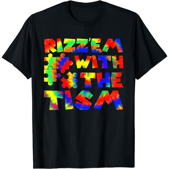 Tie Dye Autistic Rizz Rizz'em with The Tism Meme Autism T-Shirt