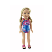 Blue & Pink Tye Dye Bathing Suit for 14 Inch Dolls | American Fashion World