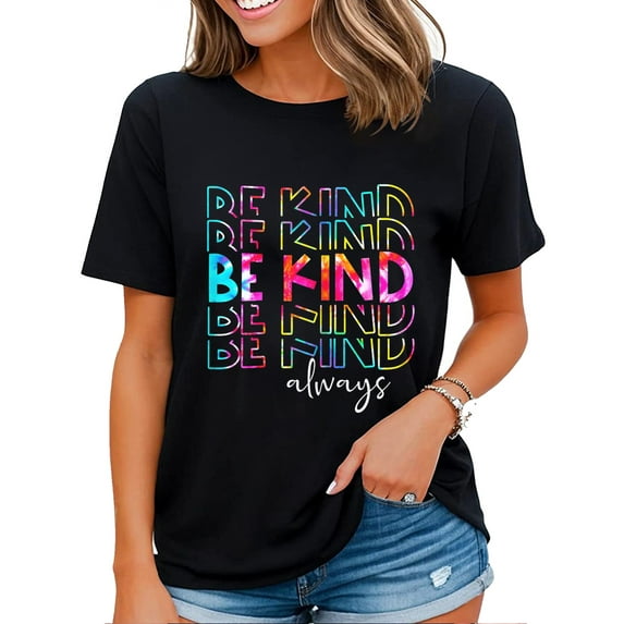 Tie Dye Be Kind Always Peace Signs Choose Kindness Unity Day T-Shirt Black X-Large