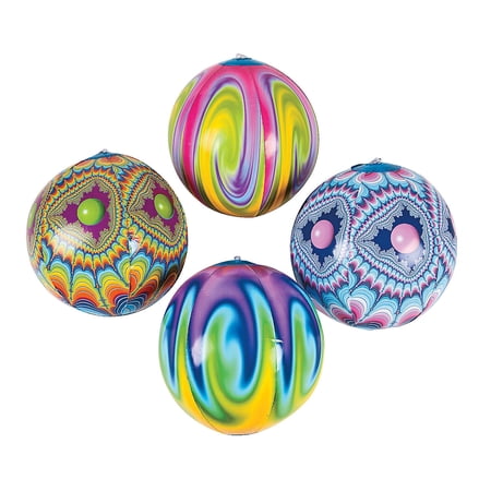 Tie Dye Beach Balls - Party Favors - 12 Pieces