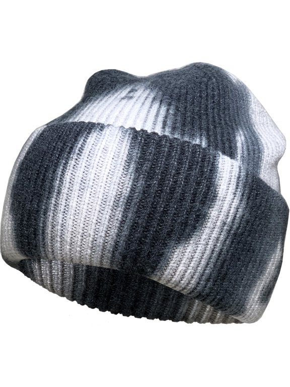 Tie Dye Beanie Thick Cuffed Ribbed Ski Hat Skully Winter Ski Cap