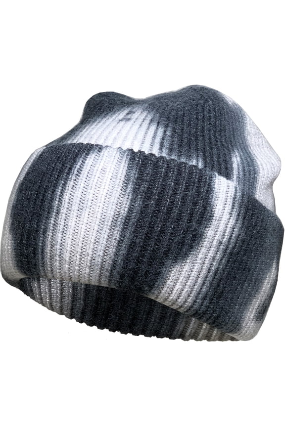 Tie Dye Beanie Thick Cuffed Ribbed Ski Hat Skully Winter Ski Cap