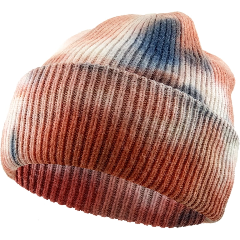 Tie Dye Beanie Thick Cuffed Ribbed Ski Hat Skully Winter Ski  display picture 2