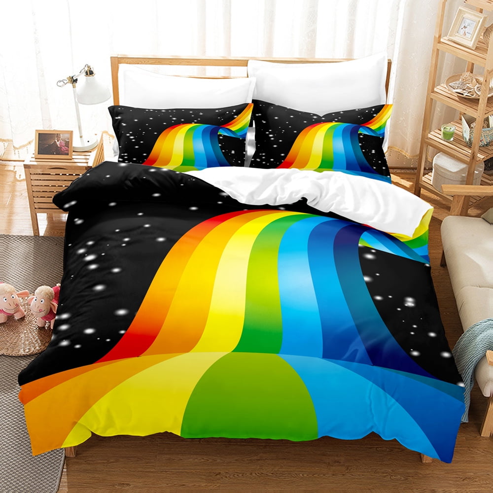 Tie Dye Bedding Set for Girls Twin Size Kids Women Boho Tie Dye Duvet