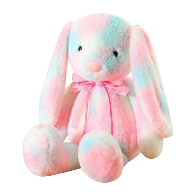 Tie Dye Bunny Plush Toy, Stuffed Rabbit Girl Friend Gifts for Valentine