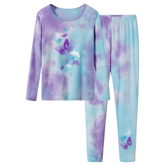 Tie Dye Butterfly Pajama Set for Little & Big Girls Size 12 Fall / Winter Cotton Outfit
