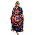 thumbnail image 1 of Tie Dye Caftan Robe Lightweight Kaftan Dresses for Swimwear Women Plus Size Beach Maxi Dress Long Resort Tunic Batwing Sleeve Summer Outfits Oversized Bath Robe Casual Afirca Dress moomoo House Wear, 1 of 7
