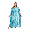 thumbnail image 1 of Tie Dye Caftan Robe Lightweight Kaftan Dresses for Swimwear Women Plus Size Beach Maxi Dress Long Resort Tunic Batwing Sleeve Summer Outfits Oversized Bath Robe Casual Afirca Dress moomoo House Wear, 1 of 10