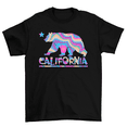 thumbnail interactive-video image 1 of Funny California Bear 'Hippie Chillafornia' Crewneck T-Shirt – Unisex, 100% Cotton, Sizes S-5X 1 of 6