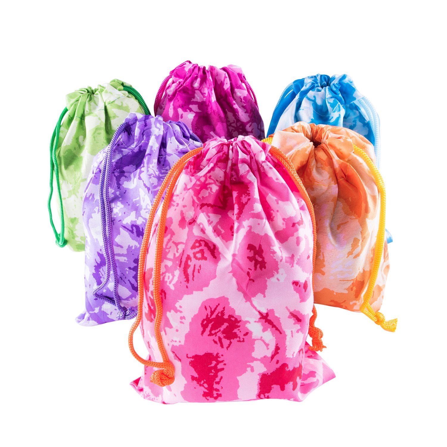 Tie Dye Camouflage Drawstring Bags Assorted Color Party Favors 12 Pack by Super Z Outlet