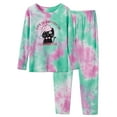 thumbnail image 1 of Tie Dye Cat Pajamas for Teen Girls Cute Long Sleeve & Pants 2 Piece Jammies Big Kid Size 16, 1 of 7