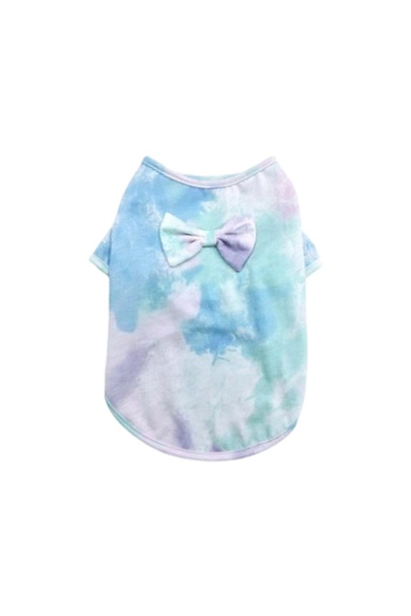 Tie Dye Cat Shirt Colorful Pattern Apparel Soft Breathable Comfort Fit Puppy Wardrobe Fashion
