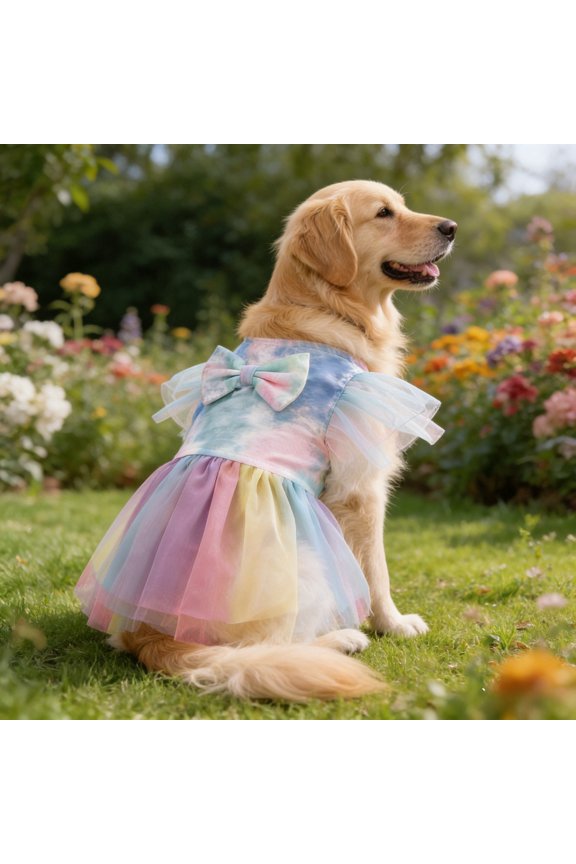 Tie Dye Cat Shirt Colorful Pattern Apparel Soft Breathable Comfort Fit Puppy Wardrobe Fashion