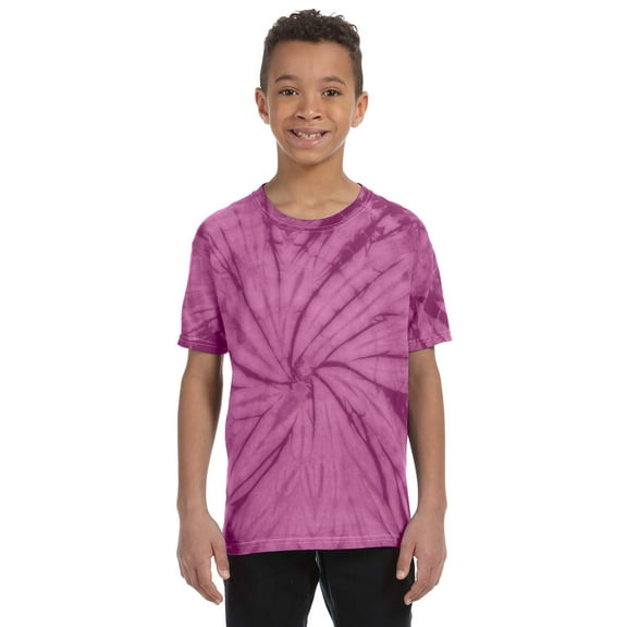 Tie Dye HS1000B Youth Spider Tie-Dyed Tee - Plum Spider, Extra Small