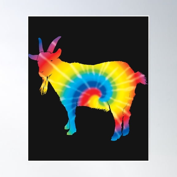 Tie Dye Chamois Rainbow Print Animal Hippie Peace Gift Poster Wall Art, Modern Wall Decor, 12x18 UNFRAMED