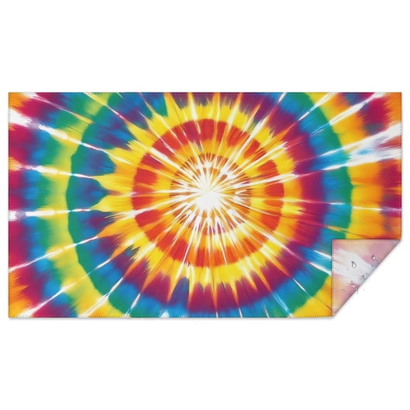 Tie Dye Color Burst Pattern Rectangle Tablecloth 60"x102",Waterproof Polyester Rectangle Table Cloth, Wipeable Spillproof Polyester Tablecloth for Dining, Camping, Indoor and Outdoor