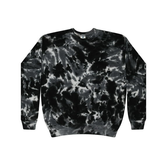 Tie-Dye Crew Neck Sweatshirt Adult Colortone Men Sizes S to 3XL Unisex Fleece