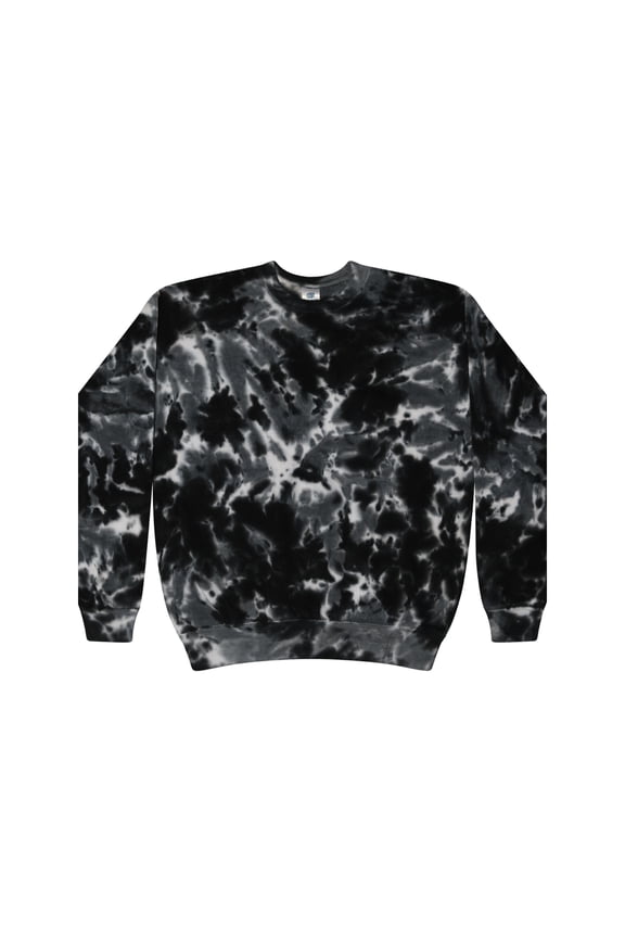 Tie-Dye Crew Neck Sweatshirt Adult Colortone Men Sizes S to 3XL Unisex Fleece