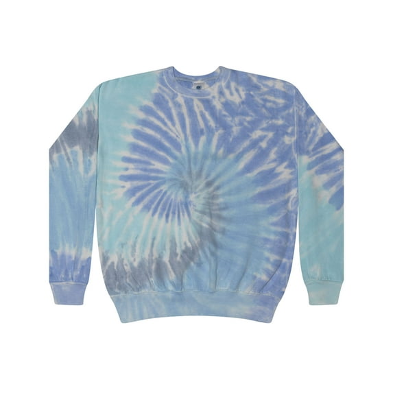 Tie-Dye Crew Neck Sweatshirt Adult Colortone Men Sizes S to 3XL Unisex Fleece