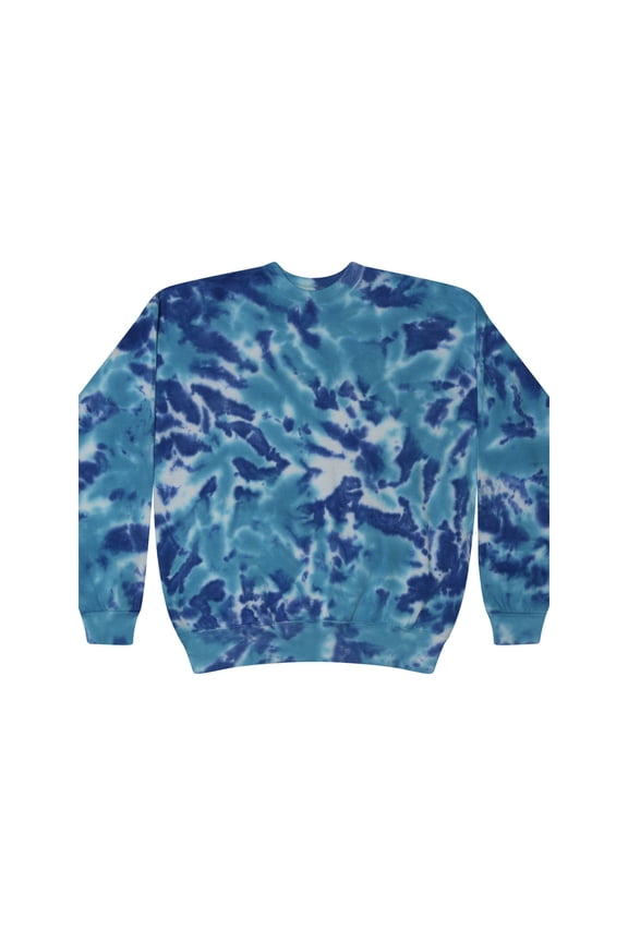 Tie-Dye Crew Neck Sweatshirt Adult Colortone Men Sizes S to 3XL Unisex Fleece