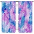 thumbnail image 1 of Tie Dye Curtains 42Wx63H Inch Rod Pocket Ombre Blue Pink Purple Galaxy Bedroom Decor Constellation Gradient Watercolor Starry Sky Teen Girl Living Room Window Drapes 2 Panel, 1 of 4