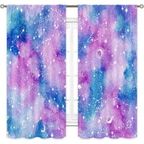 Tie Dye Curtains 42Wx63H Inch Rod Pocket Ombre Blue Pink Purple Galaxy Bedroom Decor Constellation Gradient Watercolor Starry Sky Teen Girl Living Room Window Drapes 2 Panel
