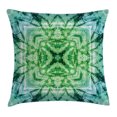 thumbnail image 1 of Tie Dye Decor Throw Pillow Cushion Cover, Abstract Square Shaped Kaleidoscope with Murky Psychedelic Expansions Pattern, Decorative Square Accent Pillow Case, 18 X 18 Inches, Green Teal, by Ambesonne, 1 of 2