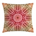 thumbnail image 1 of Tie Dye Decor Throw Pillow Cushion Cover, Gradient Circle Batik Pattern with Spectral Pleats and Distressed Spots Image, Decorative Square Accent Pillow Case, 24 X 24 Inches, Red Brown, by Ambesonne, 1 of 2