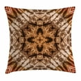 thumbnail image 1 of Tie Dye Decor Throw Pillow Cushion Cover, Sacred Object Silhouette Form Generated with Tie Dye Ink Technique Image, Decorative Square Accent Pillow Case, 24 X 24 Inches, Brown Orange, by Ambesonne, 1 of 2