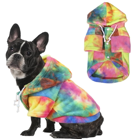 Tie Dye Dog Clothes Hoodie, Pet Winter Coat, Puppy Sweatshirts for Small Dogs Boy GirlB0B8S9RKCQ
