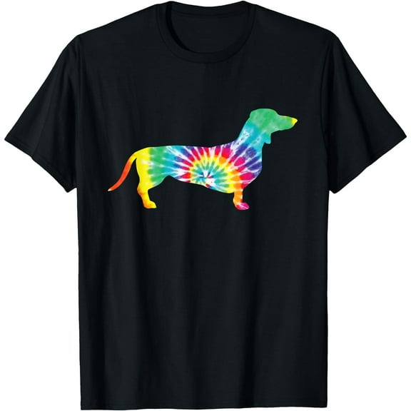 Tie Dye Dog Hippie Dachshund Puppy Retro Unisex T-Shirt for Men Women Kids