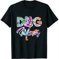 thumbnail image 1 of Tie Dye Dog Mom Apparel for Women Dog Lover Gifts Paw Print T-Shirt Black Small, 1 of 5
