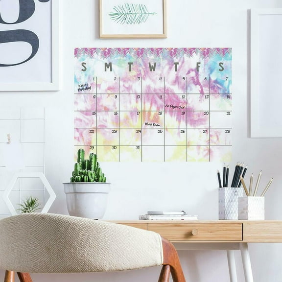 Tie Dye Dry Erase Calendar Peel and Stick Giant Wall Decal