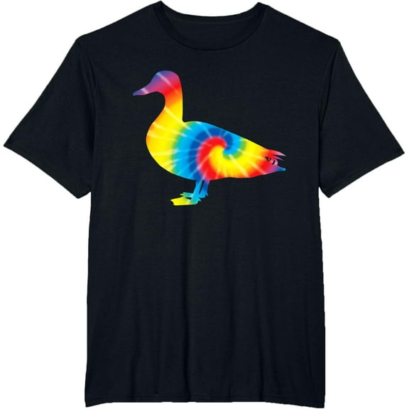 Tie Dye Duck Rainbow Print Mallard Dipper Hippie Peace Gift T-Shirt