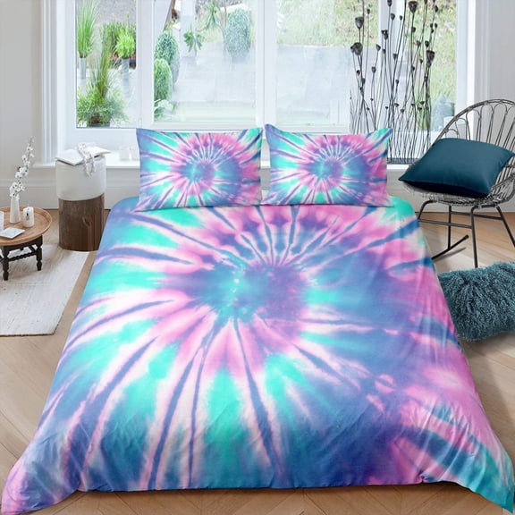 Tie Dye Duvet Cover Spiral Bedding Ethnic Boho Duvet Cover Swirl Tie Dyed Pattern Bohemian Bedding Bedroom ration for Women