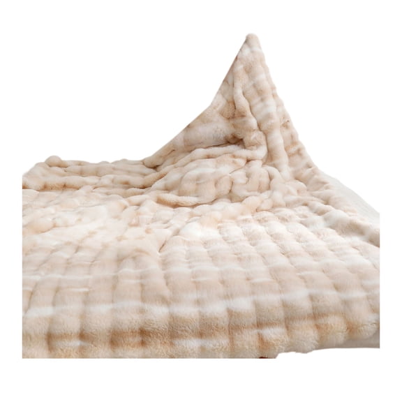 Tie-Dye Fleece Blanket 55x79in – Double-Sided Plush Throw, Soft & Cozy for Bed, Couch, and Travel, Washable & Fade-Resistant, Beige