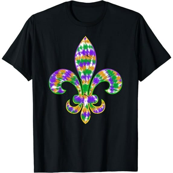 Tie Dye Fleur De Lis Mardi Gras Carnival Symbol New Orlean T-Shirt