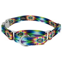 Country Brook Petz® Tie Dye Flowers Martingale Dog Collar with Premium Buckle, Medium