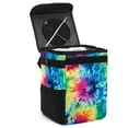 thumbnail image 1 of Tie Dye Foldable Car Trash Can with Lid, Leak-Proof Car Trash Bin, Hanging Storage Bag Car Garbage Can, 1 of 6